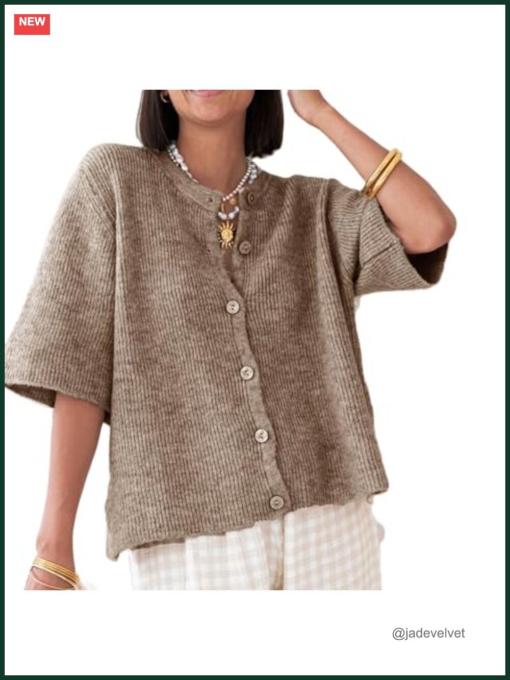Y2K Ribbed Knit Button Down Crop Cardigan Short Sleeve Sweater